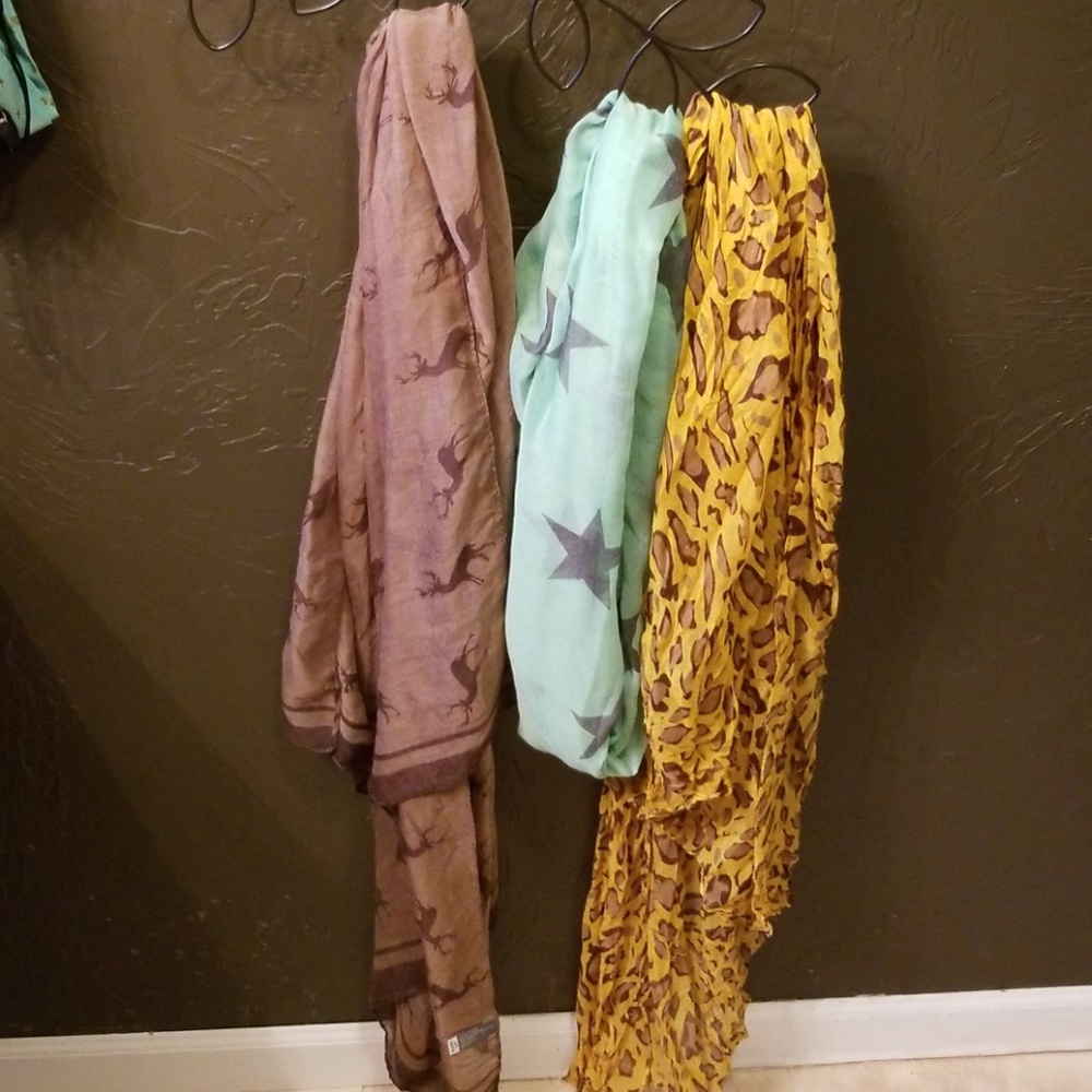 3 wrap scarves